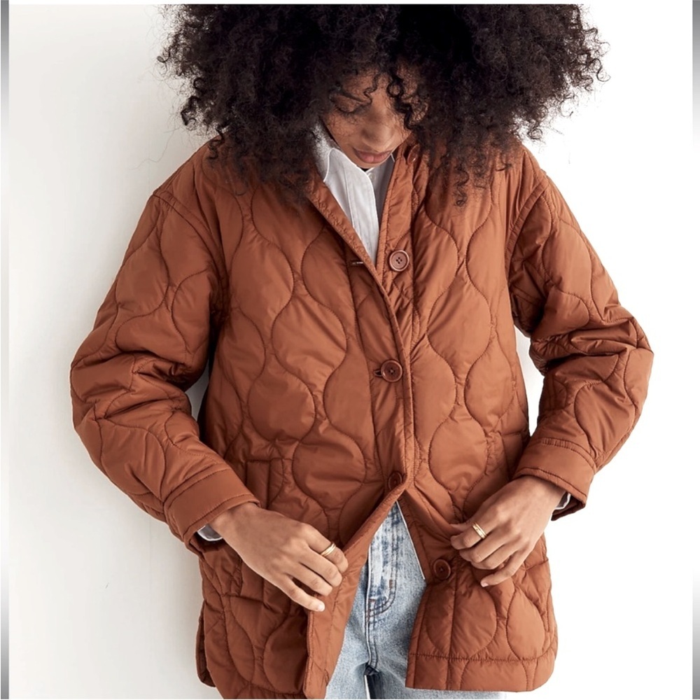 Madewell Airpuff Quilted Shirt-Jacket L Classic Layers Preppy